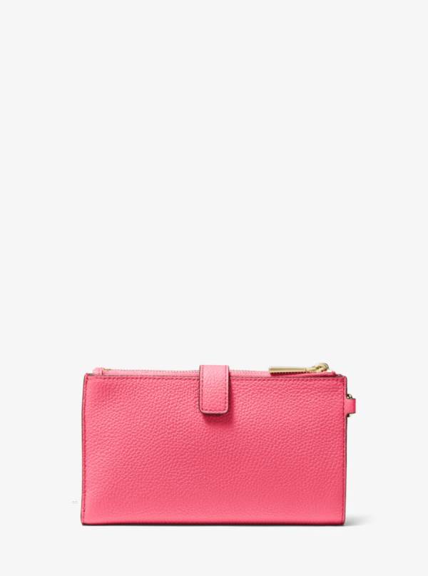 Damske Penazenky Michael Kors Adele Pebbled Leather Smartphone Červené - Doplnky Michael Kors Levně | QFGMS-6912